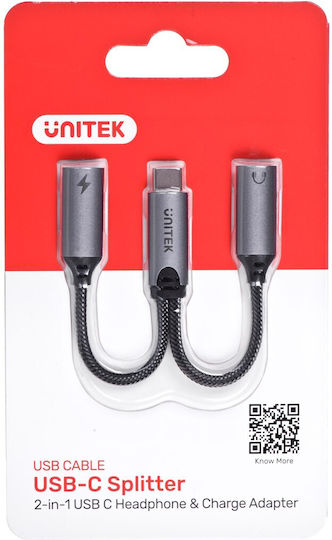 Unitek Μετατροπέας USB-C male σε USB-C female Ασημί 1τμχ M206A - Image 2