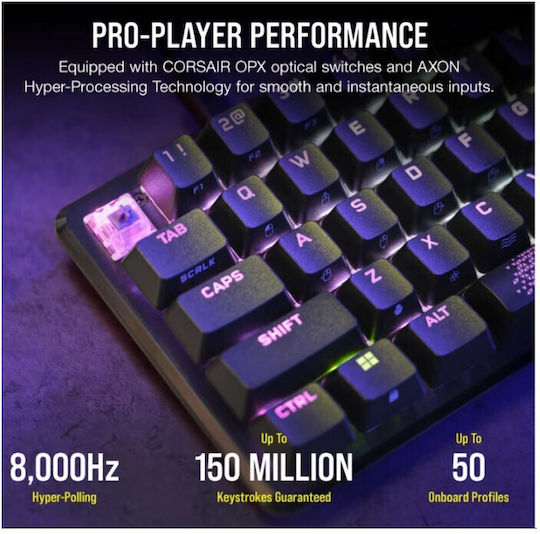 Corsair K65 Pro Mini Οπτικό Gaming Πληκτρολόγιο 65% με Corsair OPX διακόπτες και RGB φωτισμό (Αγγλικό US) - Image 8