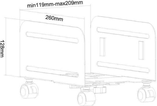 Newstar CPU-M100BLACK Βάση Δαπέδου Υπολογιστή με Ροδάκια CPU-M100BLACK - Image 6