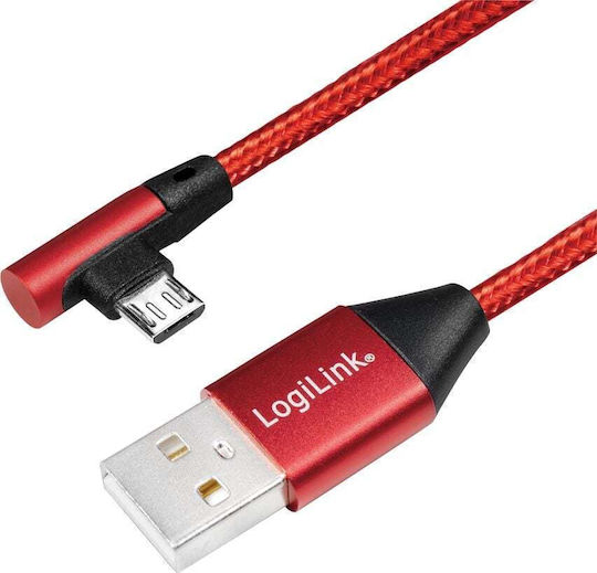 LogiLink Braided USB 2.0 to micro USB Cable Κόκκινο 0.3m (CU0149)