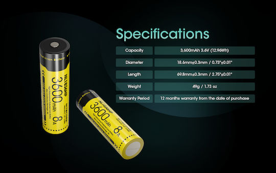 NiteCore Επαναφορτιζόμενη Μπαταρία 18650 Li-ion 3600mAh - Image 10