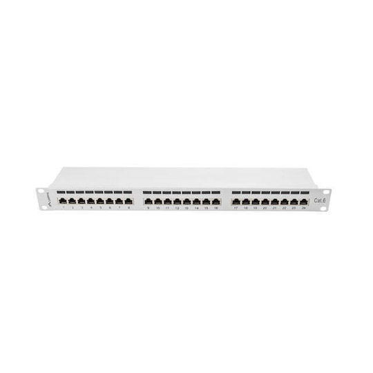 Lanberg Patch Panel Shielded για Rack 1U 19" 24 Θυρών cat6 Λευκό PPS6-1024-S - Image 5