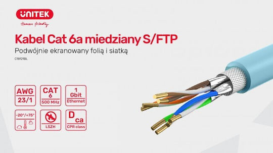 Unitek S/FTP Cat.6a Καλώδιο Δικτύου Ethernet χωρίς ακροδέκτες 305m Γκρι 1τμχ C18121BL - Image 9