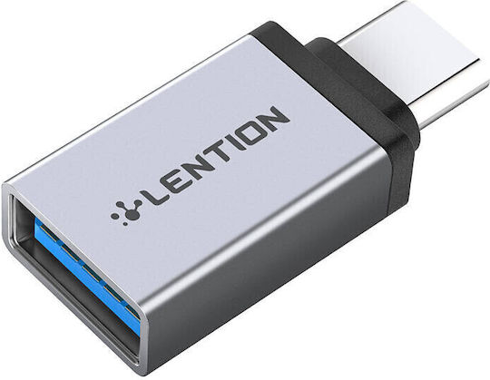 Lention Μετατροπέας USB-C male σε USB-A female Γκρι 1τμχ 059925 - Image 2