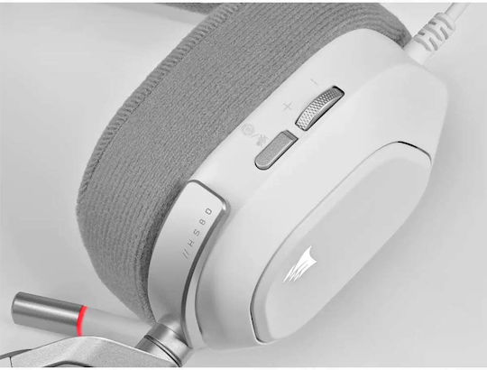 Corsair HS80 RGB Over Ear Gaming Headset με σύνδεση USB Λευκό - Image 5