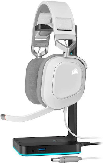 Corsair HS80 RGB Over Ear Gaming Headset με σύνδεση USB Λευκό - Image 7