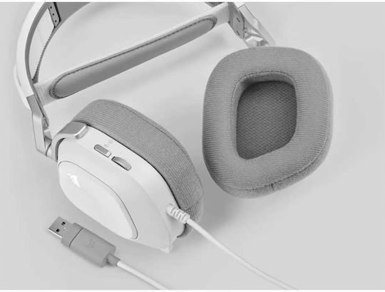 Corsair HS80 RGB Over Ear Gaming Headset με σύνδεση USB Λευκό - Image 6