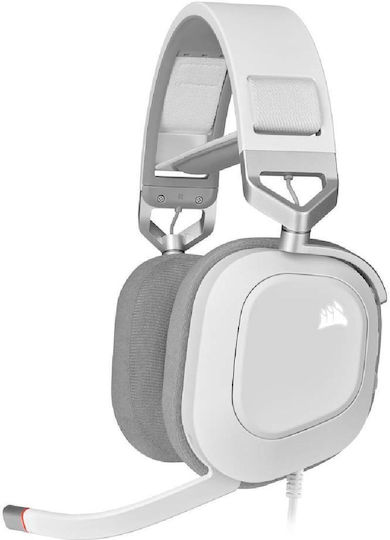Corsair HS80 RGB Over Ear Gaming Headset με σύνδεση USB Λευκό
