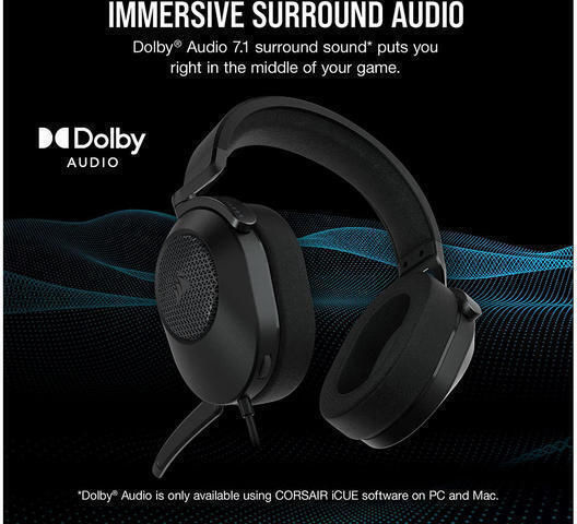 Corsair HS65 Surround Over Ear Gaming Headset με σύνδεση 3.5mm Carbon - Image 9