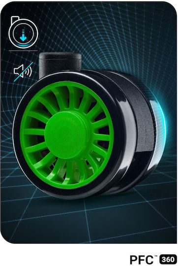 Diablo X-One 2.0 Normal Size Καρέκλα Gaming Δερματίνης με Ρυθμιζόμενα Μπράτσα Black / Green - Image 12