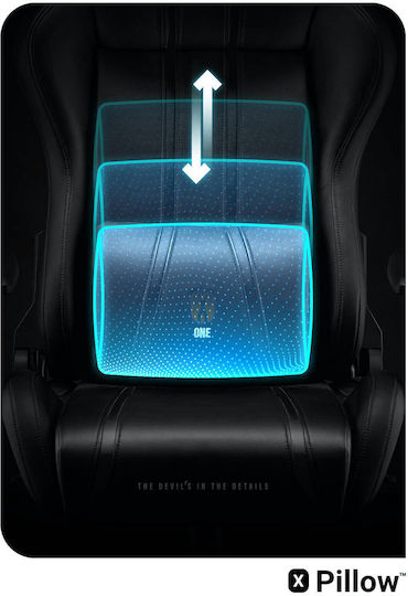Diablo X-One 2.0 Normal Size Καρέκλα Gaming Δερματίνης με Ρυθμιζόμενα Μπράτσα Μαύρη - Image 9