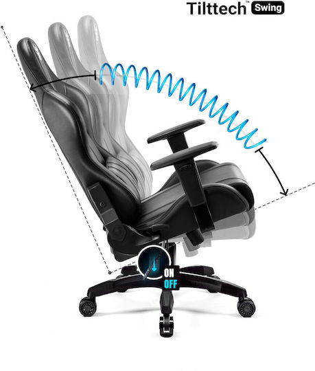Diablo X-One 2.0 Normal Size Καρέκλα Gaming Δερματίνης με Ρυθμιζόμενα Μπράτσα Μαύρη - Image 5