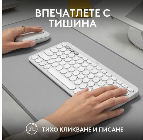 Logitech Pebble 2 Ασύρματο Σετ Πληκτρολόγιο & Ποντίκι Αγγλικό US Λευκό - Image 12