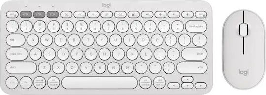 Logitech Pebble 2 Ασύρματο Σετ Πληκτρολόγιο & Ποντίκι Αγγλικό US Λευκό - Image 2