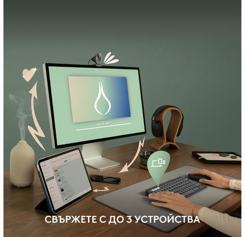 Logitech Pebble 2 Ασύρματο Σετ Πληκτρολόγιο & Ποντίκι Αγγλικό US Λευκό - Image 8