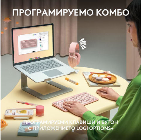 Logitech Pebble 2 Ασύρματο Σετ Πληκτρολόγιο & Ποντίκι Αγγλικό US Λευκό - Image 9