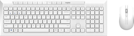 Rapoo 8210M Ασύρματο Bluetooth Σετ Πληκτρολόγιο & Ποντίκι International English Λευκό - Image 6