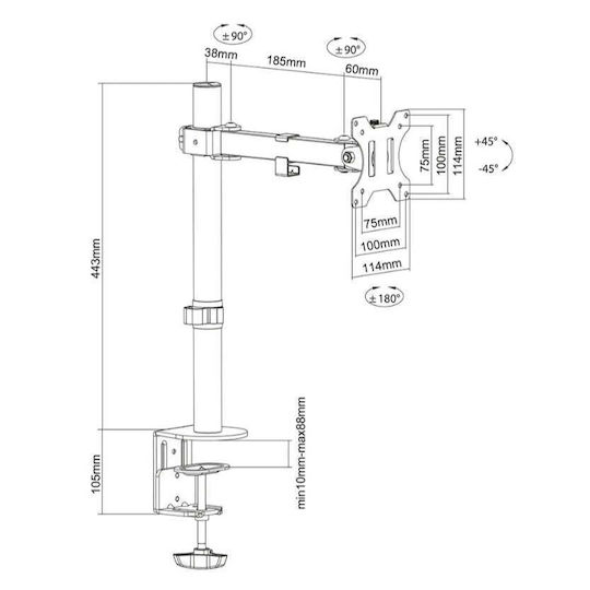 Neomounts Βάση Γραφείου Οθόνης έως 32" με Βραχίονα (FPMA-D540BLACK) - Image 4