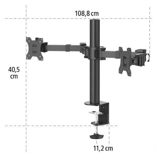 HAMA Βάση Γραφείου για 2 Οθόνες έως 35" (00118494) - Image 3