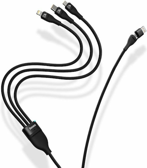 Baseus Flash Series II Braided USB to Type-C / micro USB / Lightning Cable Μπλε 1.2m (CASS030103) - Image 9