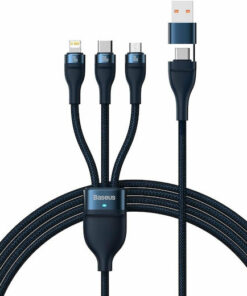 Baseus Flash Series II Braided USB to Type-C / micro USB / Lightning Cable Μπλε 1.2m (CASS030103)