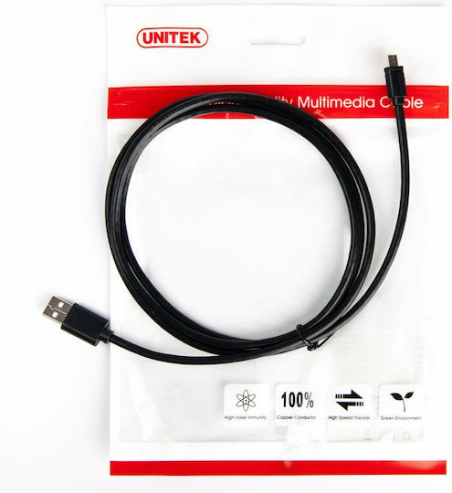 Unitek Regular USB 2.0 to micro USB Cable Μαύρο 3m (Y-C435GBK) - Image 4