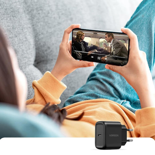 Ugreen Φορτιστής με Θύρα USB-C και Καλώδιο USB-C - USB-C 25W Power Delivery / Quick Charge 3.0 Μαύρος (Cd250) - Image 7