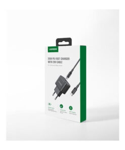 Alternative view of Ugreen Φορτιστής με Θύρα USB-C και Καλώδιο USB-C - USB-C 25W Power Delivery / Quick Charge 3.0 Μαύρος (Cd250)