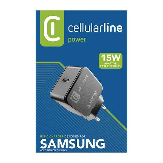 Cellular Line Φορτιστής Χωρίς Καλώδιο με Θύρα USB-C 15W Μαύρος (ACHSMUSBC15WK) - Image 2
