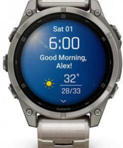 Alternative view of Garmin Fenix 8 Titanium 47mm Αδιάβροχο Smartwatch με Παλμογράφο (Sapphire, Titanium With Vented Titanium Bracelet)