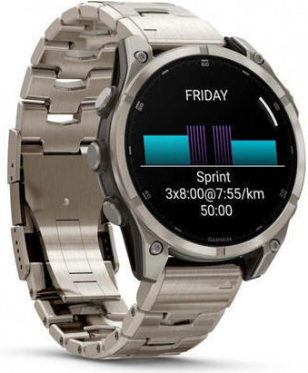 Garmin Fenix 8 Titanium 47mm Αδιάβροχο Smartwatch με Παλμογράφο (Sapphire, Titanium With Vented Titanium Bracelet) - Image 3