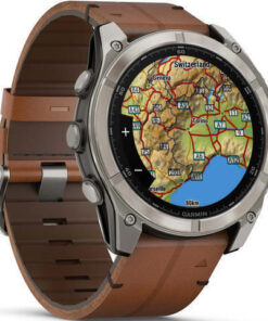 Alternative view of Garmin Fenix 8 Titanium 51mm Αδιάβροχο Smartwatch με Παλμογράφο (Sapphire, Titanium with Chestnut Leather Band)