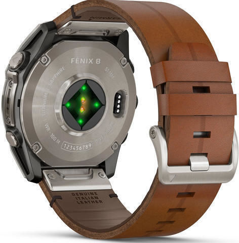 Garmin Fenix 8 Titanium 51mm Αδιάβροχο Smartwatch με Παλμογράφο (Sapphire, Titanium with Chestnut Leather Band) - Image 5