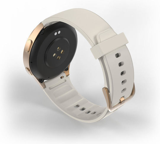 HAMA 8900 Aluminium 45mm Αδιάβροχο Smartwatch με Παλμογράφο (Gray-Gold) - Image 2