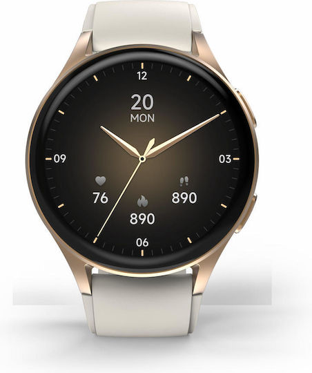 HAMA 8900 Aluminium 45mm Αδιάβροχο Smartwatch με Παλμογράφο (Gray-Gold) - Image 10