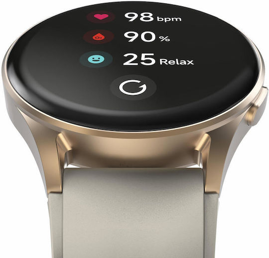 HAMA 8900 Aluminium 45mm Αδιάβροχο Smartwatch με Παλμογράφο (Gray-Gold) - Image 12