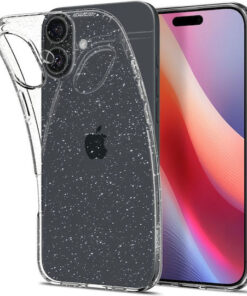 Spigen Liquid Crystal Glitter Back Cover Σιλικόνης 0.3mm Σετ με Τζαμάκι Crystal Quartz (iPhone 16) ACS08192