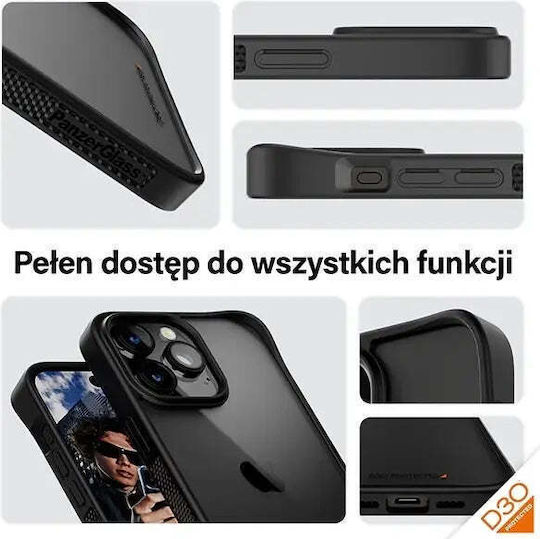 PanzerGlass Clearcase Back Cover Πλαστικό / Tempered Glass Μαύρο (iPhone 15 Pro Max) 1179 - Image 3