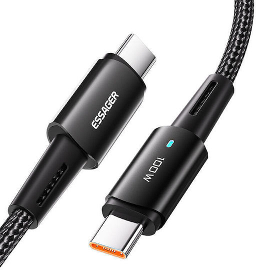 Essager USB 2.0 Cable USB-C male - USB-C 100W Μαύρο 1m EXCTT1-CG01 - Image 3