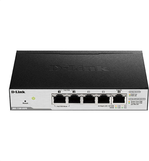 D-Link DGS-1100-05PD v2 Managed L2 PoE Switch με 5 Θύρες Gigabit (1Gbps) Ethernet - Image 5