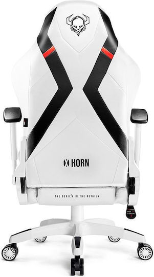 Diablo X-Horn 2.0 Normal Καρέκλα Gaming Δερματίνης με Ρυθμιζόμενα Μπράτσα Λευκό / Μαύρο - Image 6