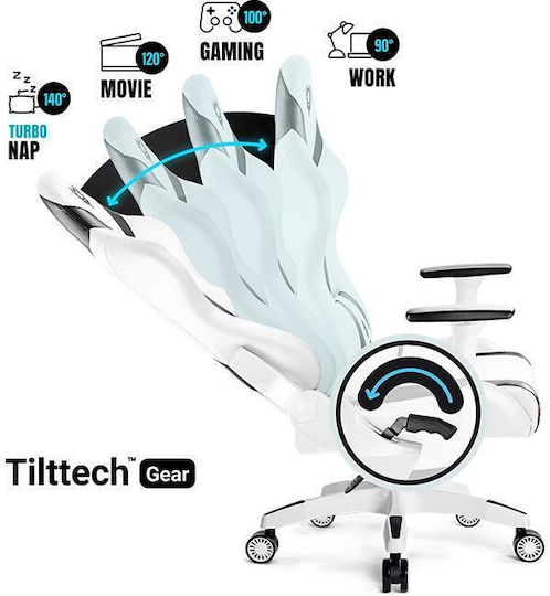 Diablo X-Horn 2.0 Normal Καρέκλα Gaming Δερματίνης με Ρυθμιζόμενα Μπράτσα Λευκό / Μαύρο - Image 8