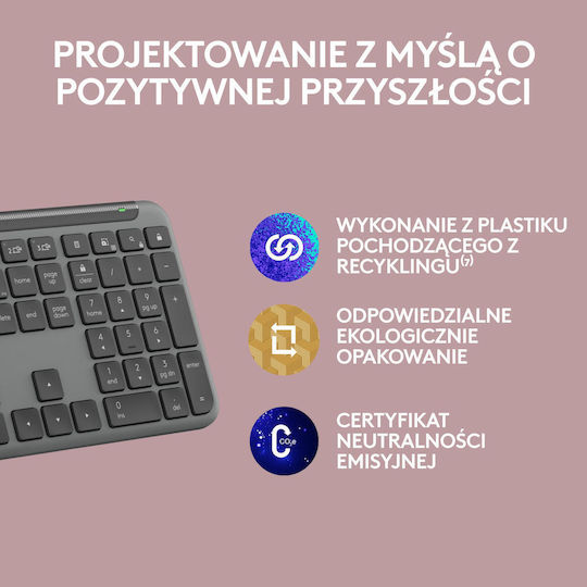 Logitech Signature Slim Ασύρματο Πληκτρολόγιο Αγγλικό US Γκρι - Image 11