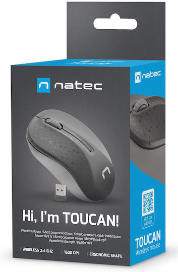 Natec Toucan Ασύρματο Ποντίκι Μαύρο - Image 5