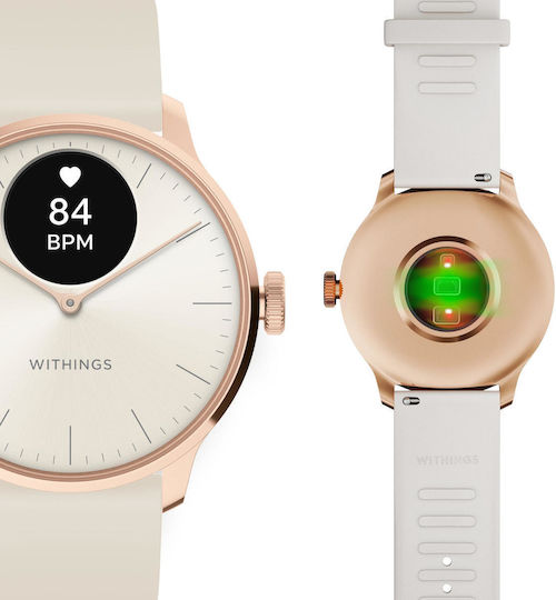 Withings ScanWatch Light Stainless Steel 37mm Αδιάβροχο με Παλμογράφο (Sand) - Image 5