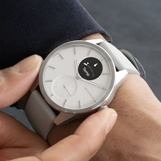 Withings ScanWatch 2 Stainless Steel 42mm Αδιάβροχο με Παλμογράφο (Λευκό) - Image 3