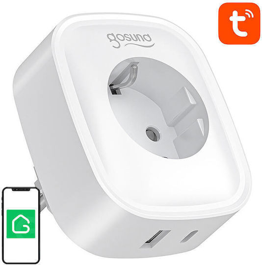 Gosund Smart Μονόπριζο με 1 USB-A και 1 USB-C 989E50