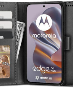 Tech-Protect Wallet Δερματίνης Μαύρο (Motorola Edge 50 Neo / 60 Neo)