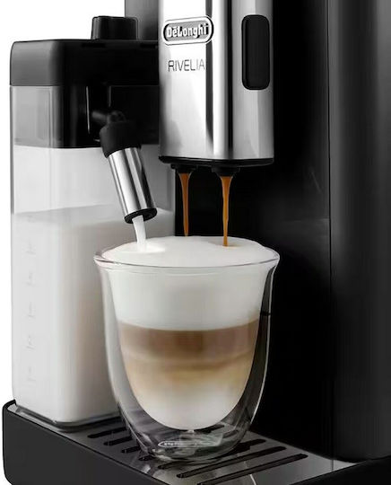 De'Longhi Rivelia Αυτόματη Μηχανή Espresso 1450W Πίεσης 19bar για Cappuccino με Μύλο Άλεσης Onyx Black - Image 6