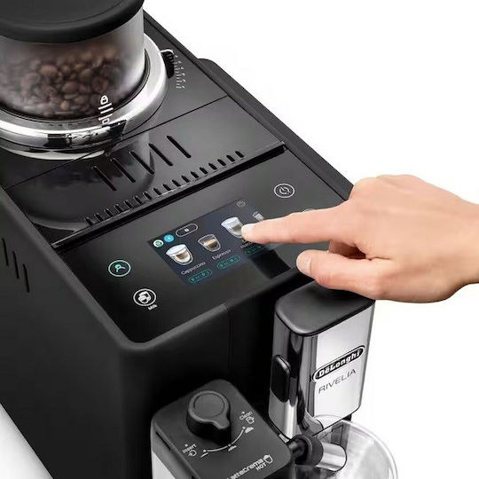 De'Longhi Rivelia Αυτόματη Μηχανή Espresso 1450W Πίεσης 19bar για Cappuccino με Μύλο Άλεσης Onyx Black - Image 5